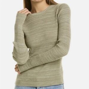 Vince Olive Ribbed Knit Sweater Size XL